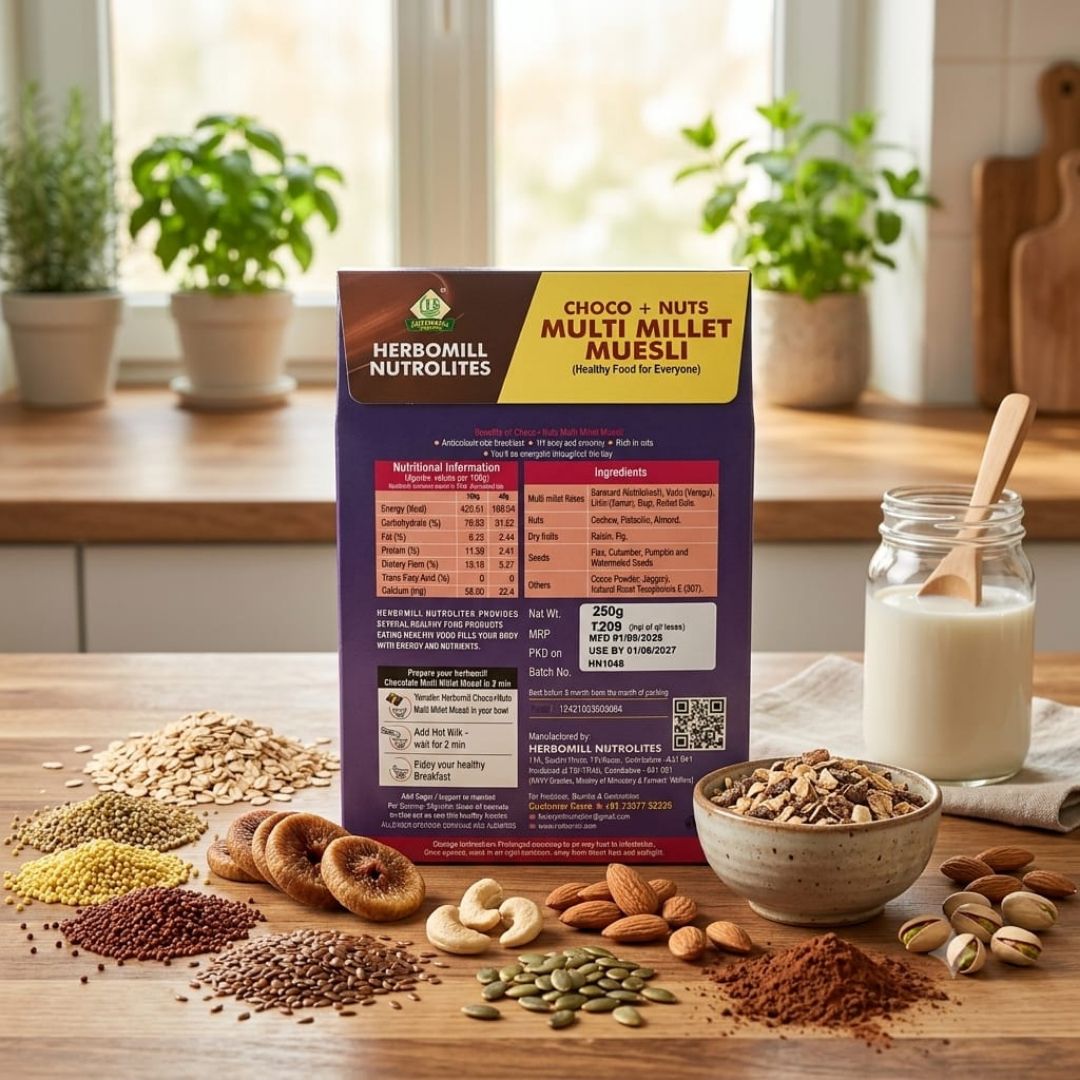Herbomill Choco+Nut Millet Muesli