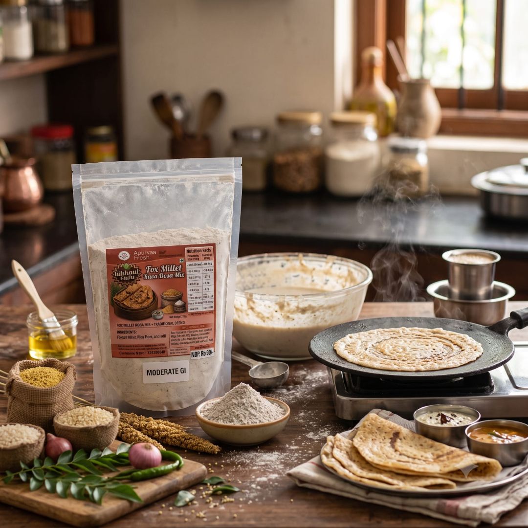 Apurvaa Fresh Millet Based-Non Rava-Crispy Dosa- Foxtail