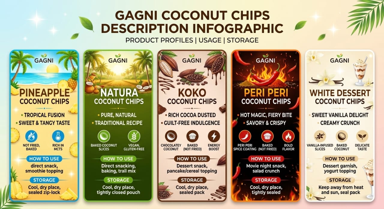 Gagni White Dessert Coconut Chips (50gm)