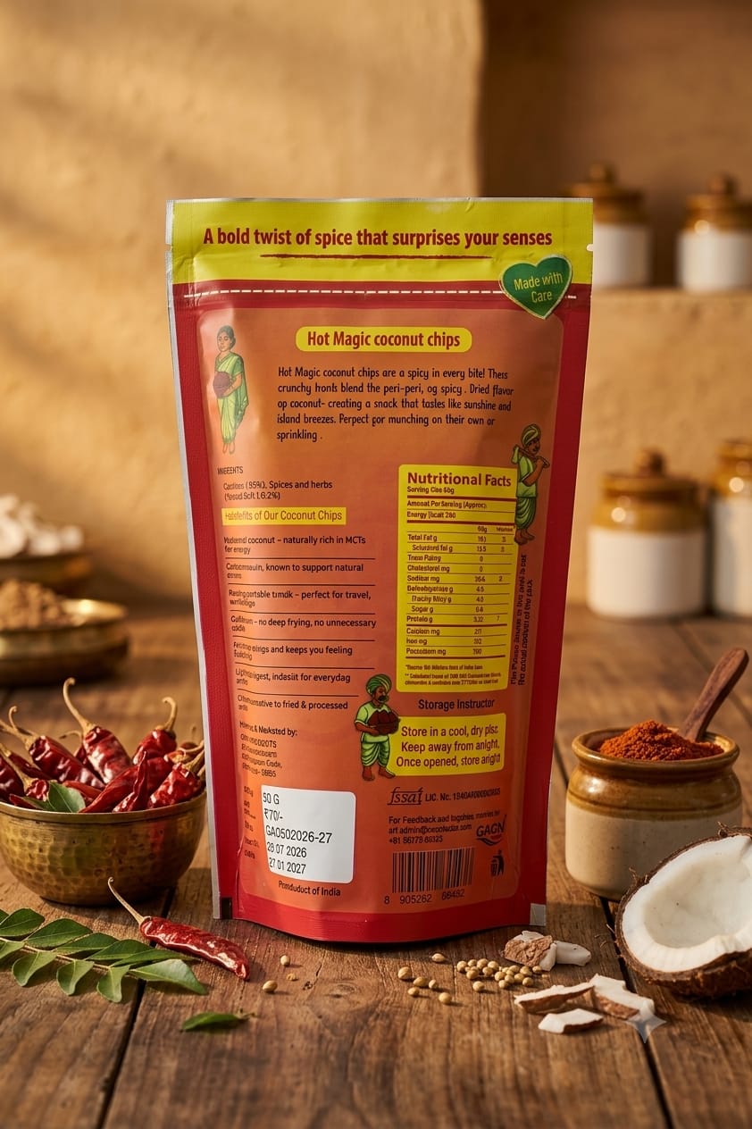 Gagni Hot Magic Coconut Chips (50gm)
