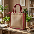 Green Fem Jute Bag Zip
