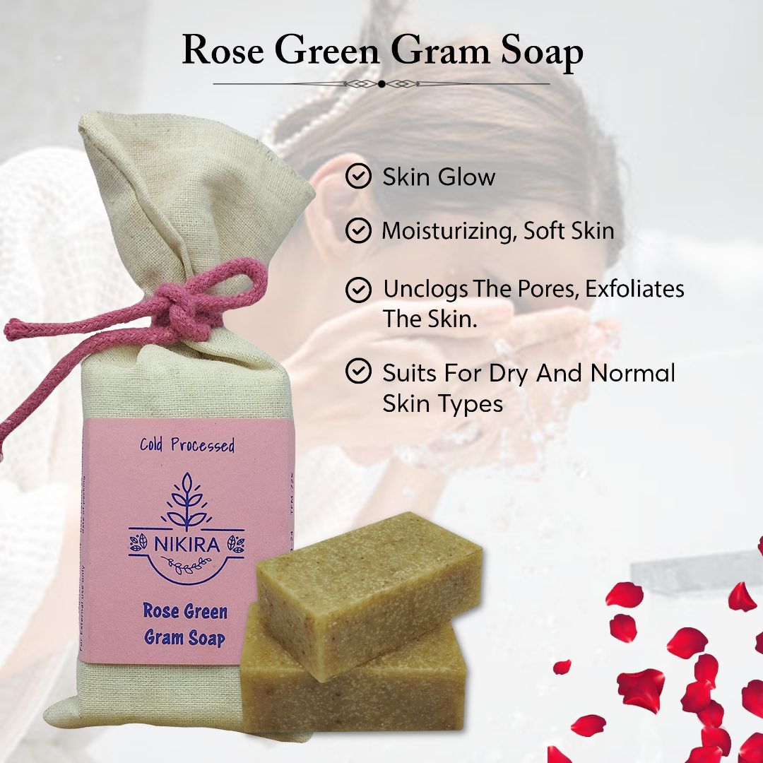 Nikira Rose Green Gram Soap