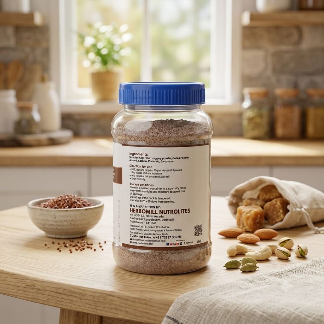 Herbomill Sprouted Ragi Choco Malt Powder