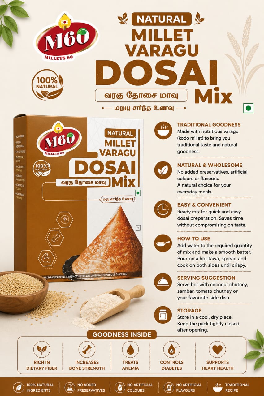 M60 Millet Dosa Mix - Varagu (400g)