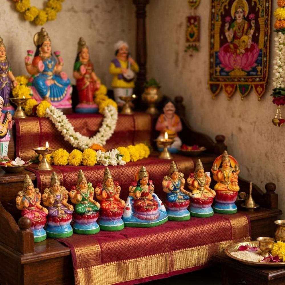 GI Vilachery Clay Toys 9 Astalakshmi Set