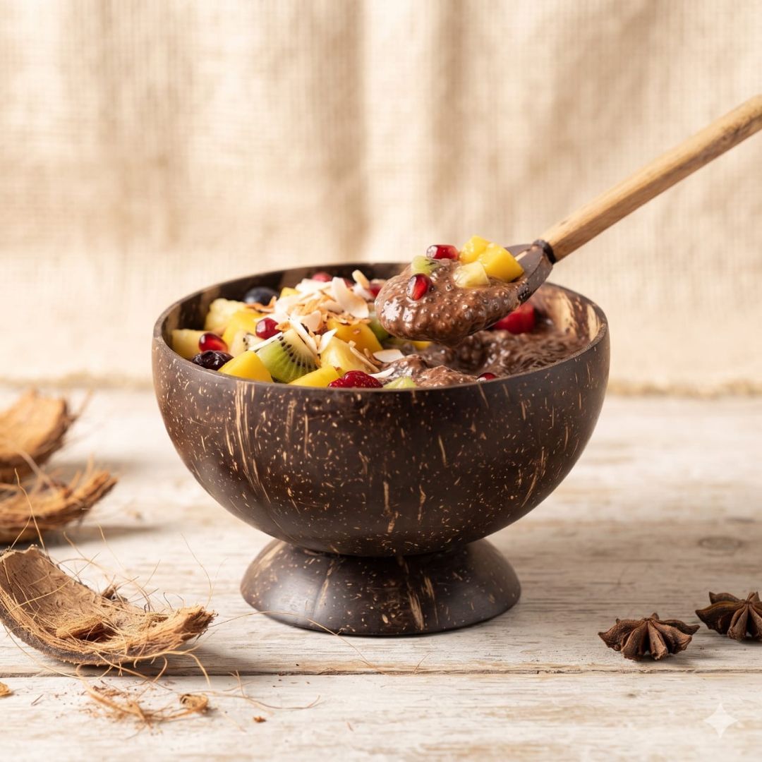 Kottravai Handmade Coconut Shell Bowl & Spoon Set