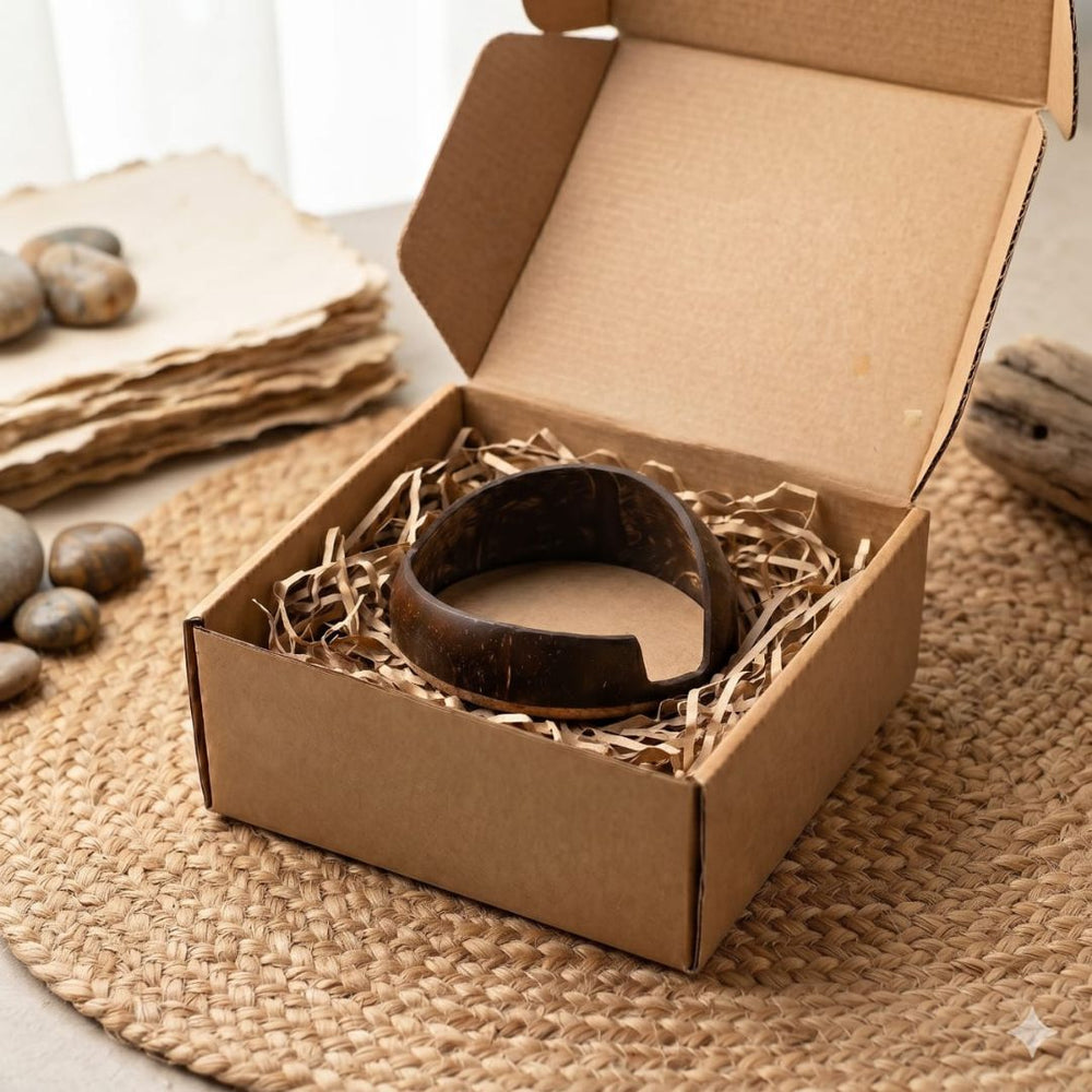 Kottravai Handmade Coconut Shell Mobile Holder