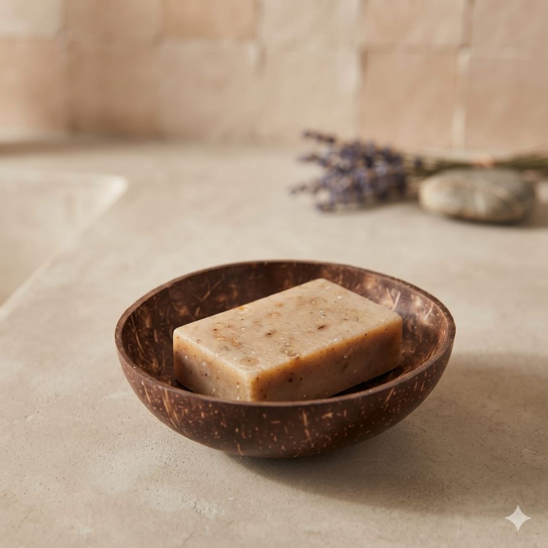 Kottravai Handmade Coconut Shell Soap Holder