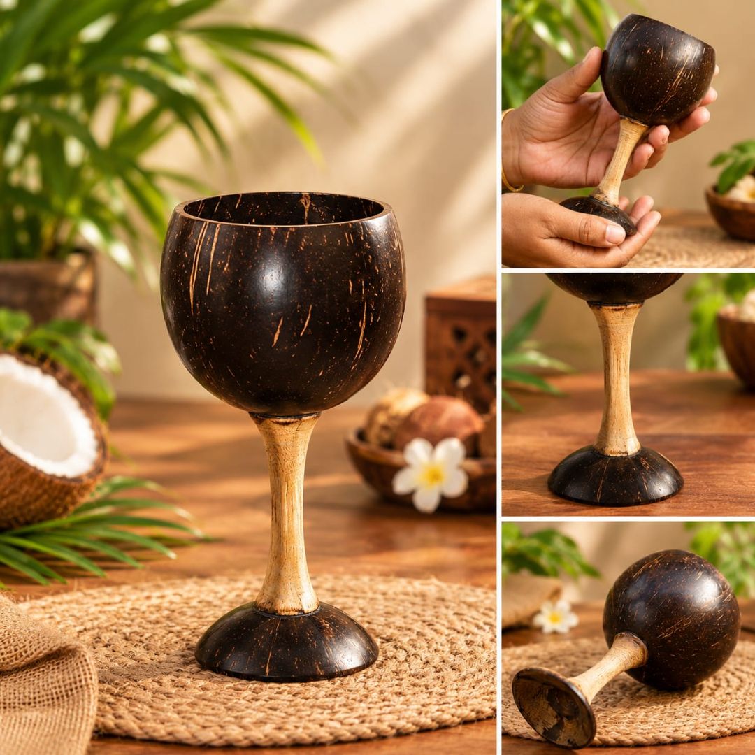 Kottravai Handmade Coconut Shell Wine Cup